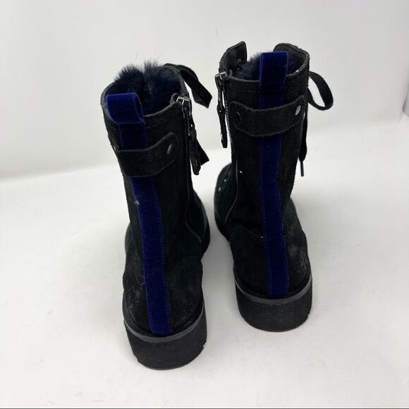 OTBT Summit Combat Faux Fur Suede Booties 6 - Picture 7 of 9